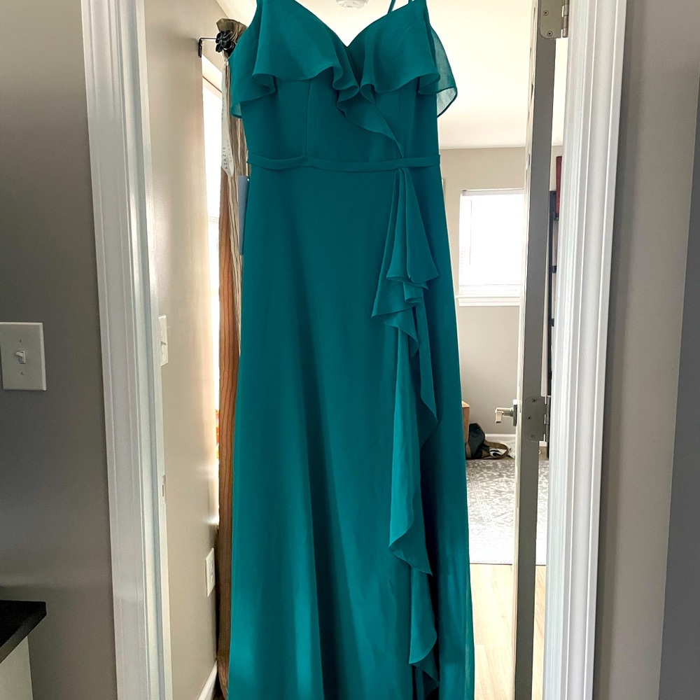 Azazie bridesmaids dress in color Jade